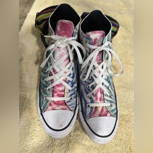 Converse Pink and Blue Tie-Dye High-Tops